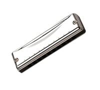 Strumento armonica chiave Blues C a 10 fori, copertura in acciaio inossidabile argento a specchio squisito Set Di Armonica