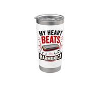 Strumento Armonica Harmonica Music Heartbeat Armonica Bicchiere termico in acciaio inox doppia parete