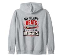 Strumento Armonica Harmonica Music Heartbeat Armonica Felpa con Cappuccio