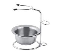 Strumento barba uomo, strumento barba alla moda, per barba e barba, in acciaio inox, supporto per pennelli barba e portasapone, ciotola per strumenti barba proraso