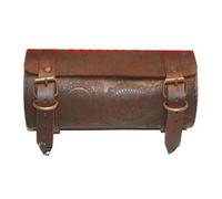 Strumento Borsa Rollio Puro Marrone Pelle Rétro Grande Paisley Design Moto Aes