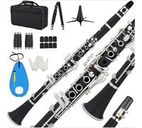 Strumento Clarinetto Professionale Clarinetto B Per Studenti Principianti Clarinetto Piatto B Clarinetto 17 Tasti Con Custodia E Cinturino 2 Barili(Black)