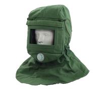 Strumento compatibile con cappa di sabbiatura antipolvere con design di ventilazione e vetro trasparente, casco protettivo per il collo, compatibile con sabbiatura lucidante