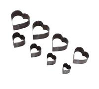 Strumento compatibile con fustella da taglio in pelle, set di 8 stampi per taglio in pelle a forma di cuore, strumento per fustellatura in acciaio in lega incisivo, scalpelli in legno