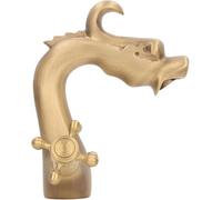 Strumento compatibile con Rubinetto retrò in ottone per lavabo, foro singolo, bagno, antico, con miscelatore in stile europeo, rubinetto per bagno vintage, 2 tubi flessibili, filtri per l'acqua