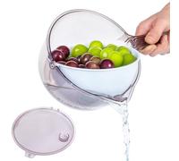 Strumento da cucina 3 in 1: funziona come colino per riso, ciotola per lavare la frutta con colino, paletta per l'acqua. Materiale PET+PP, cestello interno girevole per un facile drenaggio, ideale per