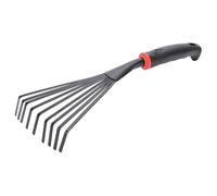 Strumento da giardino a mano, rastrello a mano, 9 giardino in acciaio inossidabile con manico in plastica, strumenti pendenti per giardinaggio, diserbo, trapianto e scavo