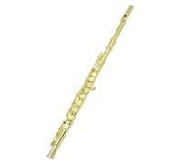 Strumento da gioco per flauto dorato nobile a 16 fori chiusi più chiave E adatto ai principianti Flauto Di Strumenti Musicali