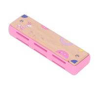 Strumento di armonica per bambini Sviluppo delle abilità Strumento di armonica portatile a 16 fori per bambini educazione musicale per la casa (fiori di pesco rosa)