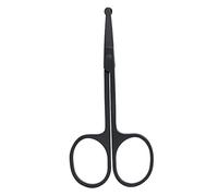 Strumento di bellezza a forbice per barba e capelli per sopracciglia in acciaio inossidabile nero (Tagliacapelli per naso (testa rotonda))