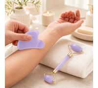 Strumento di bellezza per la cura della pelle, rullo facciale in giada e pietra Gua Sha, strumenti per la cura della pelle e la scultura per promuovere una pelle sana