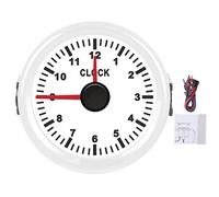Strumento di calibro orologio universale 2in 0-12 metro retroilluminazione rossa 12V/24 V per auto barca per yacht (Cornice bianca su sfondo bianco)