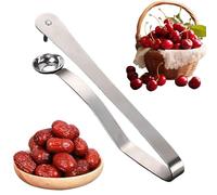 Strumento di calli in acciaio inossidabile, date rosse strumento di rimozione del nucleo | Rilievo ergonomico del nucleo rosso,Forniture di punture di ciliegia in metallo, gadget da cucina portatili