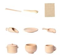 Strumento di cestino sensoriale | Strumento di sensoriale in legno | Giocattoli per lo sviluppo delle competenze motorie, set da cucina Beechwood a 8 pezzi, liscio e sicuro, ideale