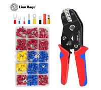 Strumento di crimpatura manuale 0,25-2,5 mm2 Pinza per crimpare a cricchetto regolabile 280 pezzi Kit di assortimento di capicorda per cavi Set di crimpare per cavi isolati SN-02C