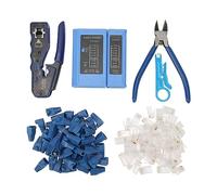 Strumento di crimpatura RJ45 Passa attraverso Crimper con la testa di cristallo RJ45 CAT6 e il tester per tester per cavo protettivo
