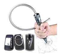 Strumento di emergenza per la fuga dall'auto con rompivetro e taglierino per cintura di sicurezza, frusta di sicurezza portatile multifunzionale per rompere i finestrini -ITHZ02 (Frusta da 46 cm)