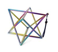Strumento di guarigione sonora con piramide di cristallo Merkaba - Percussione dalla forma iridescente for meditazione, yoga e rilassamento, strumento portatile for terapia sonora(6Inch)