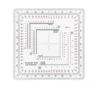 Strumento di indagine: righello di coordinate con configurazione a doppia scala lineare e bordo esterno per uso mappatura costruzione