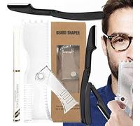 Strumento di installazione della barba, strumento di allineamento della barba trasparente gomma antiscivolo, strumento per la barba penna di tracciamento bianca per guancia, scollatura, mento, barba,