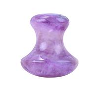 Strumento di massaggio con ametista Pietra naturale Strumenti Gua Sha Massaggiatore di pietre preziose di cristallo, 1 pz raccolta domiciliare(Color:Amethyst)