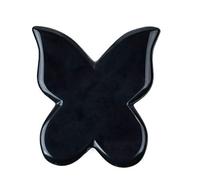 Strumento di massaggio raschiante a farfalla Gua Sha con giada di ossidiana nera di cristallo naturale, vera pietra preziosa for il sollevamento del viso e il massaggio rassodante, antirughe, antietà