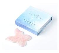 Strumento di massaggio raschiante a farfalla Gua Sha con giada di ossidiana nera di cristallo naturale, vera pietra preziosa for il sollevamento del viso e il massaggio rassodante, antirughe, antietà