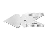 Strumento di misura imperiale in acciaio inossidabile con calibro centrale a 55 gradi con scale di controllo del filo per il confronto degli utensili da taglio con passo angolare