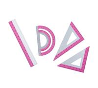 Strumento di misurazione a 4 geometrie in alluminio di grado studente con scala chiara marcatura compiti scolastici progetti artigianali Compagno Precisione Strumento di disegno