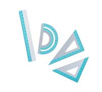 Strumento di misurazione a 4 geometrie in alluminio di grado studente con scala chiara marcatura compiti scolastici progetti artigianali compagno facile da trasportare strumento di misurazione