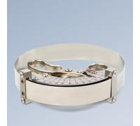 Strumento di misurazione della circonferenza del cappuccio con righello in metallo, manico ergonomico e scala curva per una misurazione precisa della dimensione dell'anello nella creazione di cappelli