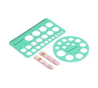 Strumento di misurazione della flangia Set di righelli per capezzoli Set tiralatte in silicone Strumento di misurazione della flangia rotonda e rettangolare per madri che allattano (Verde)