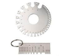 Strumento di misurazione dello spessore della lamiera metallica, 2 pezzi in acciaio inox con scale facili da leggere (B)