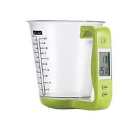 Strumento di misurazione elettronico da cucina, multifunzione, digitale, per pesare la temperatura e il volume, con display LCD rimovibile, verde, scala del volume (verde)