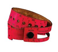 Strumento di misurazione in pelle, design multifunzionale, 47,7 x 3 cm, righello da polso con travi a C, strumento di archiviazione per marcatori a S, comodo strumento portatile, per uncinetto, maglia