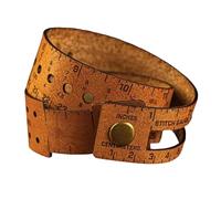 Strumento di misurazione in pelle, design multifunzionale, 47,7 x 3 cm, righello da polso con travi a C, strumento di archiviazione per marcatori a S, comodo strumento portatile, per uncinetto, maglia