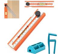 Strumento di misurazione multifunzionale, goniometro di posizionamento regolabile con marcatura angolare da 15° a 90°, righello di precisione per lavorazione del legno, falegnameria e progetti fai da