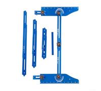 Strumento di misurazione regolabile per gradini, 35,5 cm, in lega di alluminio, con marcature a righello, per progetti fai da te e costruzione di scale, blu