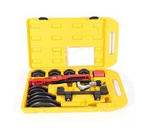 Strumento di piegatura per tubi 6-22 mm per tubi in acciaio al carbonio, piegatubi manuale con 7 matrici rotonde, piegatubi in cassetta degli attrezzi gialla, piegatrice per tubi da 1/4 a 7/8 pollici