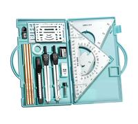 Strumento di precisione della geometria 16x - set di disegno della, kit di redazione resistente con scatola di archiviazione, forniture matematiche complete | per gli studenti insegna