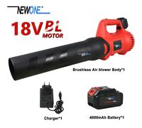 Strumento di pulizia portatile per soffiatore di foglie per uso domestico portatile con controllo della velocità regolabile senza fili senza spazzole 18V