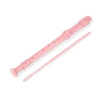 Strumento di registratore di soprano 8 fori ad alta pitch Registratore di flauto in stile tedesco Strumento ABS Descant Recorder per bambini con asta di pulizia (Rosa)