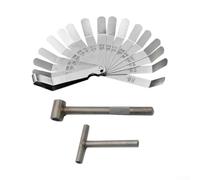 Strumento di regolazione della valvola del motore del motociclo con set di spessimetri a 17 lame, gamma 0,-0,020 pollici, chiave a T in acciaio inossidabile e scintilla (B)