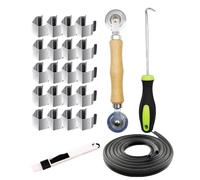 Strumento di ricambio per zanzariere | 24 pezzi Kit di tela per zanzariera,Attrezzatura regolabile versatile per casa terrazza garage piscina campeggio auto