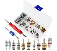 Strumento di rimozione del nucleo della valvola R12 da 102 pezzi, strumento di smontaggio del nucleo dello stelo della valvola del condizionatore d'aria in metallo