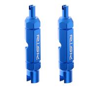 Strumento di rimozione dell'estrattore del nucleo della valvola per tubo blu pneumatico bicicletta bici auto valvola Presta Schrader alluminio CNC 2 pezzi