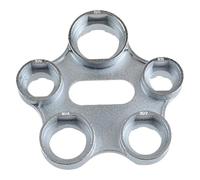 Strumento di rimozione universale 6 in 1 per rubinetto, in lega di zinco, cinque aperture per diverse dimensioni, design con presa facile