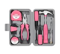 Strumento di riparazione domestica multiuso per le donne con martello chiave a brugola nastro elettrico cacciavite penna di prova pinza Bit Set Multi Purpose Tool Kit