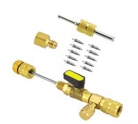 Strumento di riparazione HVAC con adattatore in ottone e lega di alluminio, O-Ring a prova di perdite, doppia dimensione SAE 1/4 5/16, oro, per la maggior parte delle apparecchiature di refrigerazione