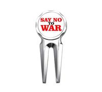 Strumento di riparazione per pallina da golf con scritta in inglese "say no to war world love peworld"
